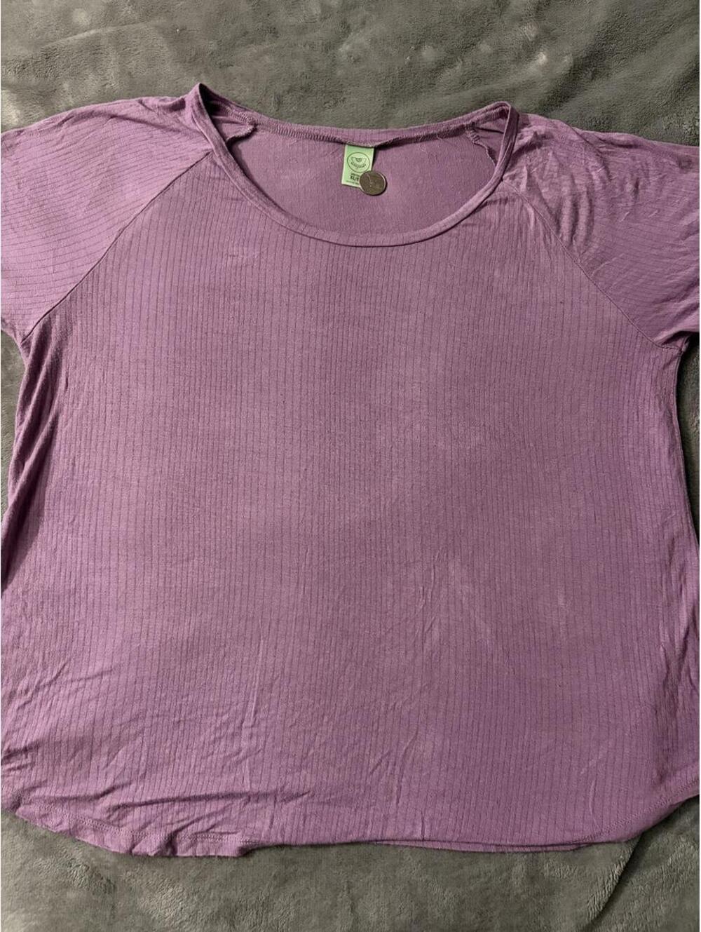 Purple Honeydew ribbed crop top - XL - 0289